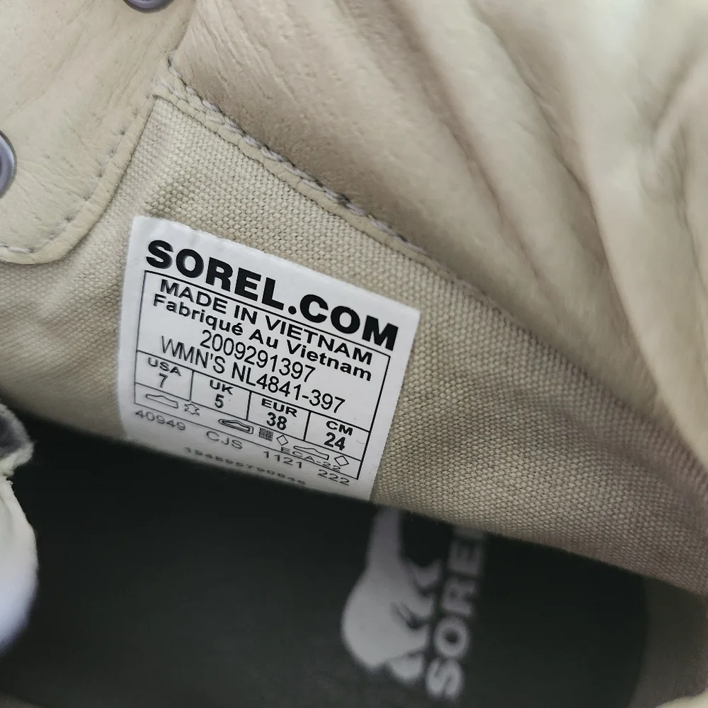 Sorel Womens Tan Lennox Hiking Boots Sz 7 EUC - Picture 6 of 7